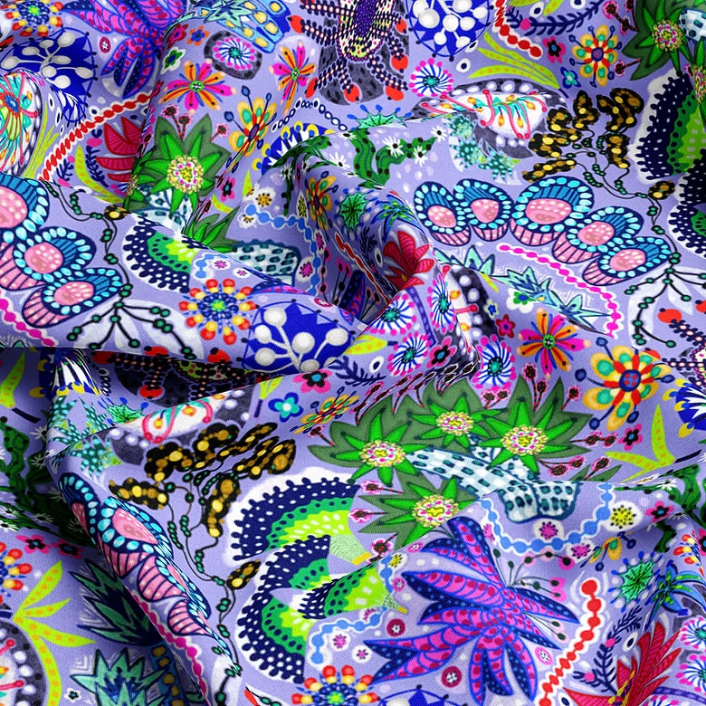 Miss Moresby - Cotton Sateen - Neon Sea
