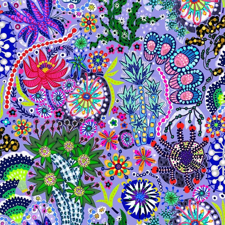 Miss Moresby - Cotton Sateen - Neon Sea