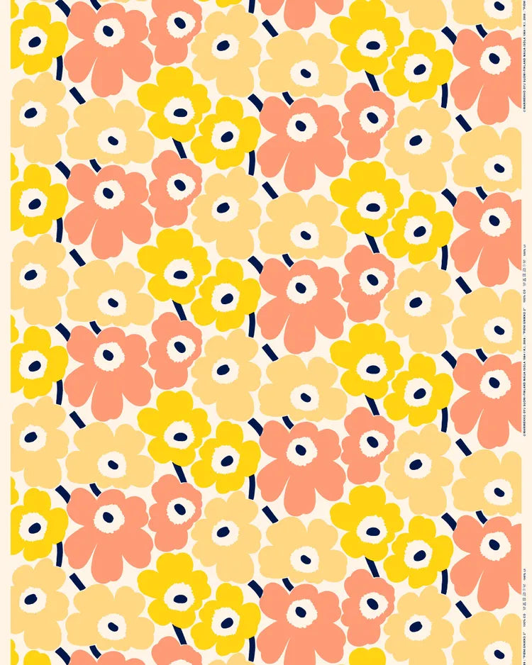 Marimekko - LIMITED EDITION - Pieni Unikko - Cotton - Peach and Yellow