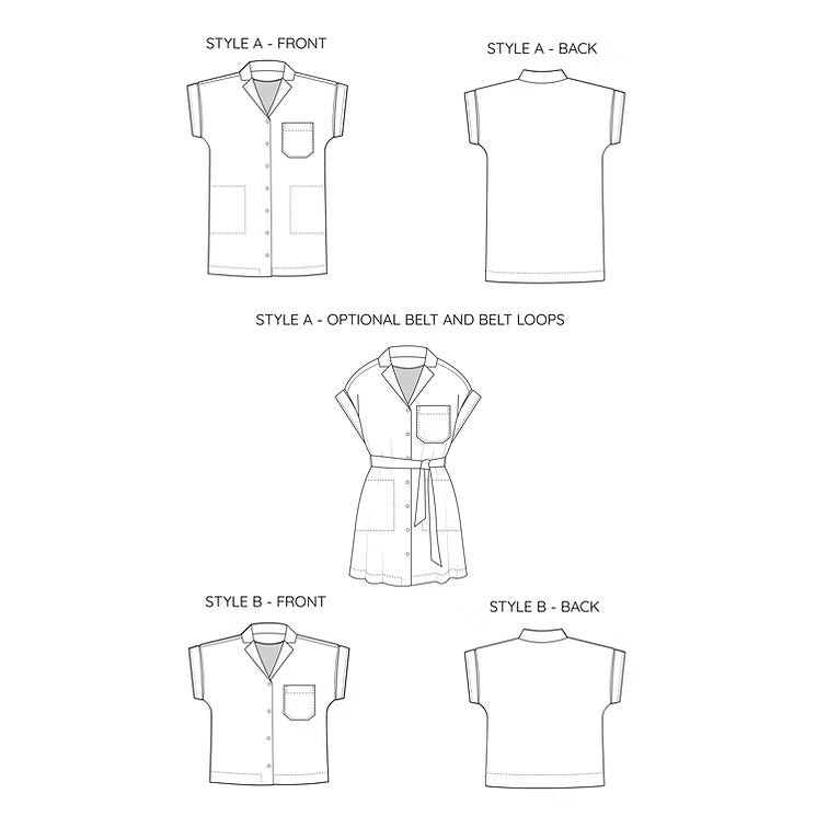 PDF Pattern - Rothko Dress & Shirt | French Navy