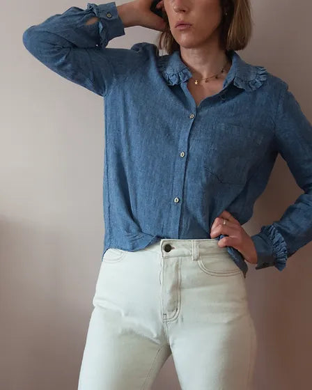 PDF Pattern - Belinda Button-Up | French Navy