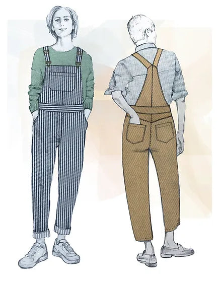 PDF Pattern - Huxley Dungarees | French Navy