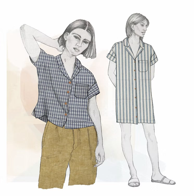 PDF Pattern - Rothko Dress & Shirt | French Navy