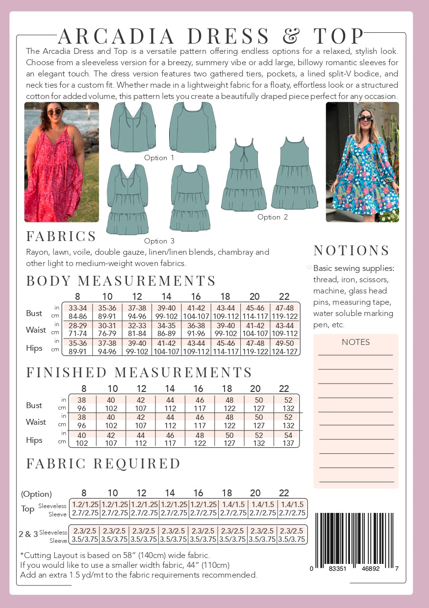 PDF Pattern - Arcadia Dress and Top | Sew To Grow