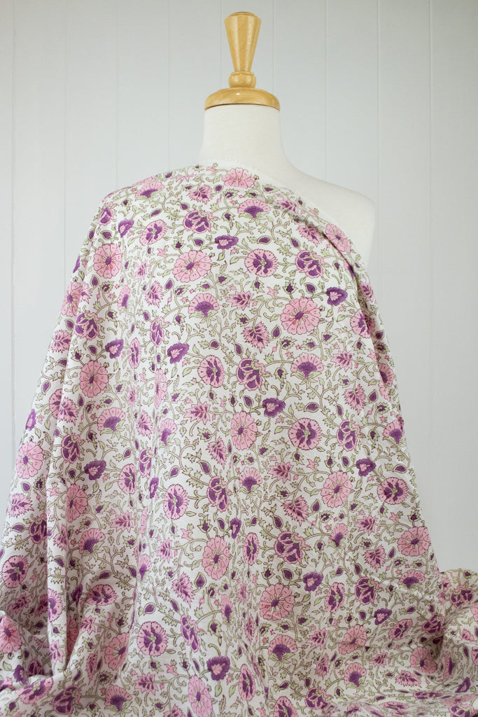 Block Print Cotton - Imperial Blooms