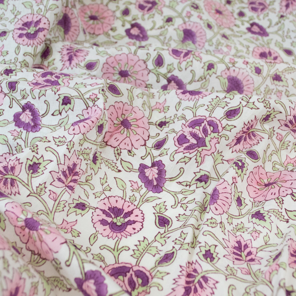 Block Print Cotton - Imperial Blooms