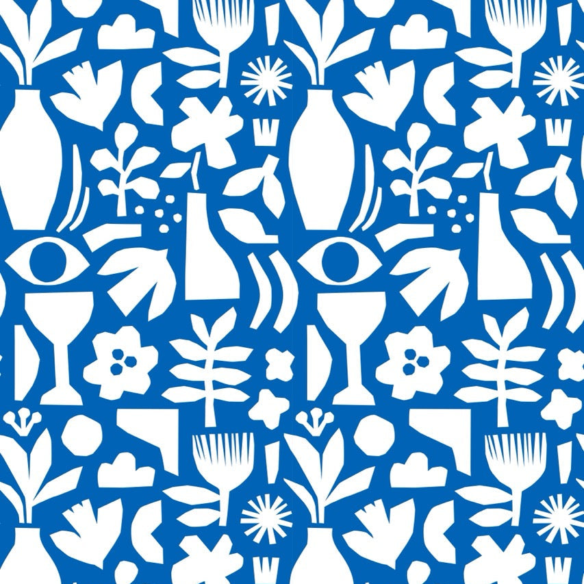 Myriam Van Neste - Cotton Lawn - Blue Collage