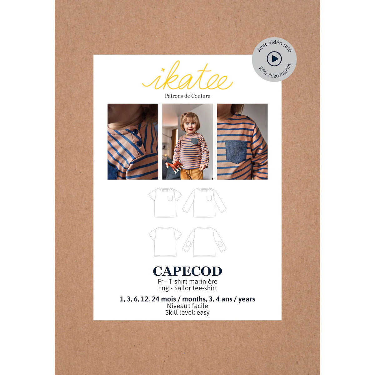 Capecod Sailor Tee Shit - Baby - Sewing Pattern | Ikatee