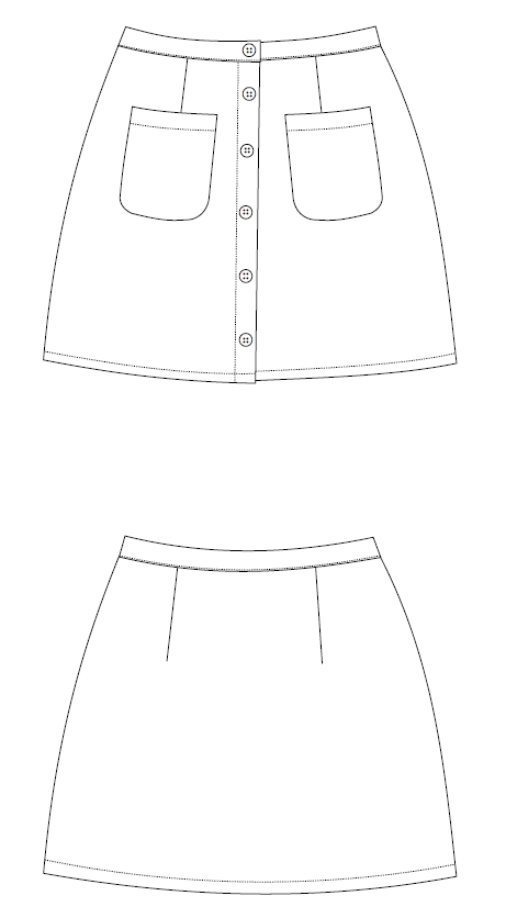 PDF Pattern - Denim Button-Up Skirt | Anna Allen Clothing