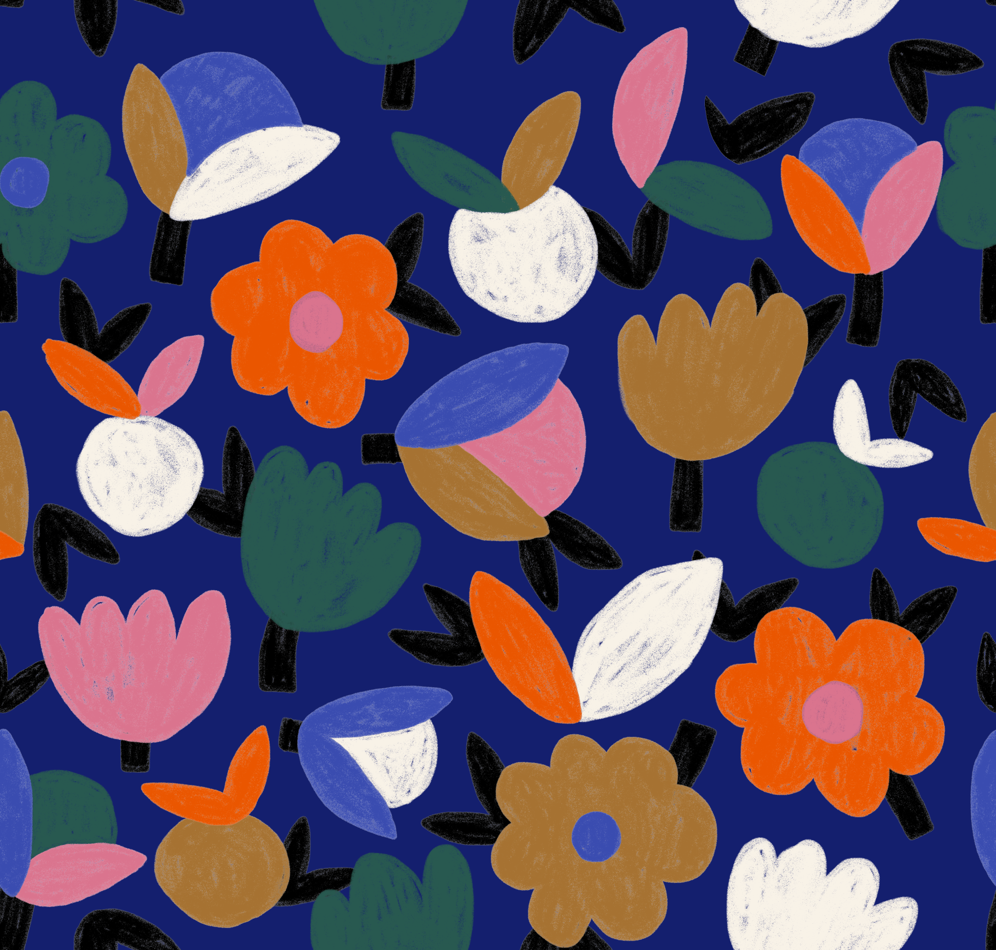 Jennifer Bouron - Cotton Jersey - Chalk Flower
