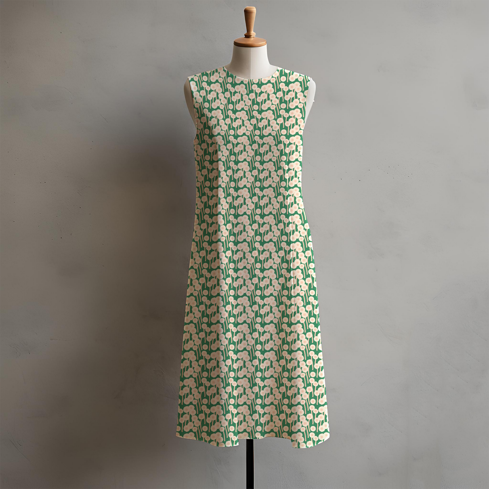Jessica Nielsen - Cotton Lawn - Green Dandelions