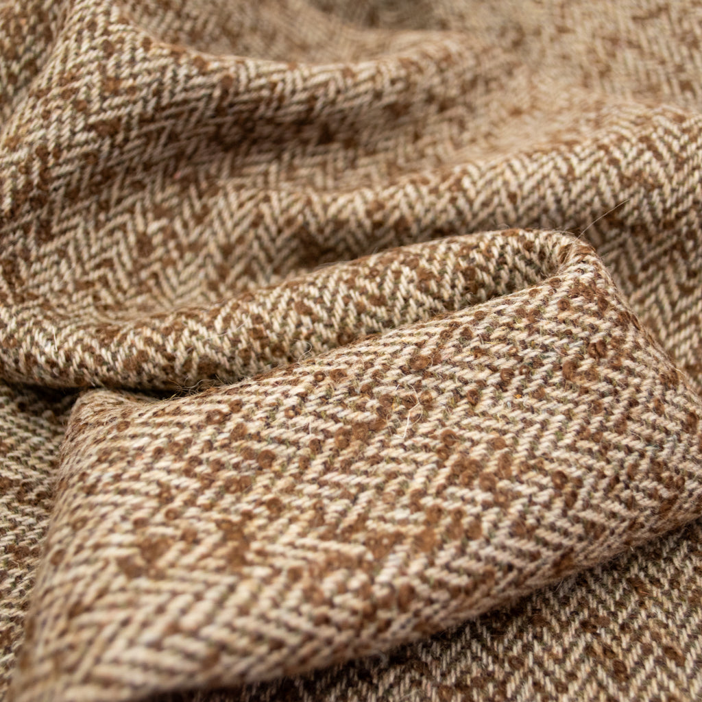 Wool Coating - Designer Deadstock - Harvest Herringbone Tweed