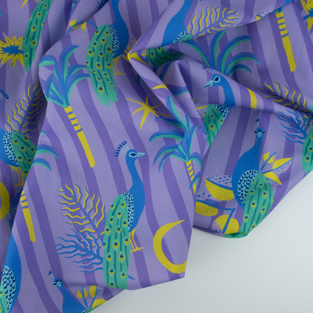 Ellie Whittaker - Organic Cotton Lawn - Peacock Stripe