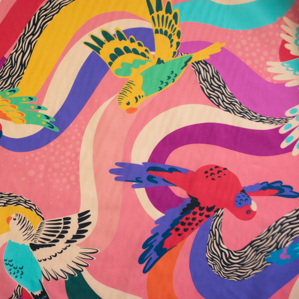 Ellie Whittaker - Organic Cotton Lawn - Parrot Party