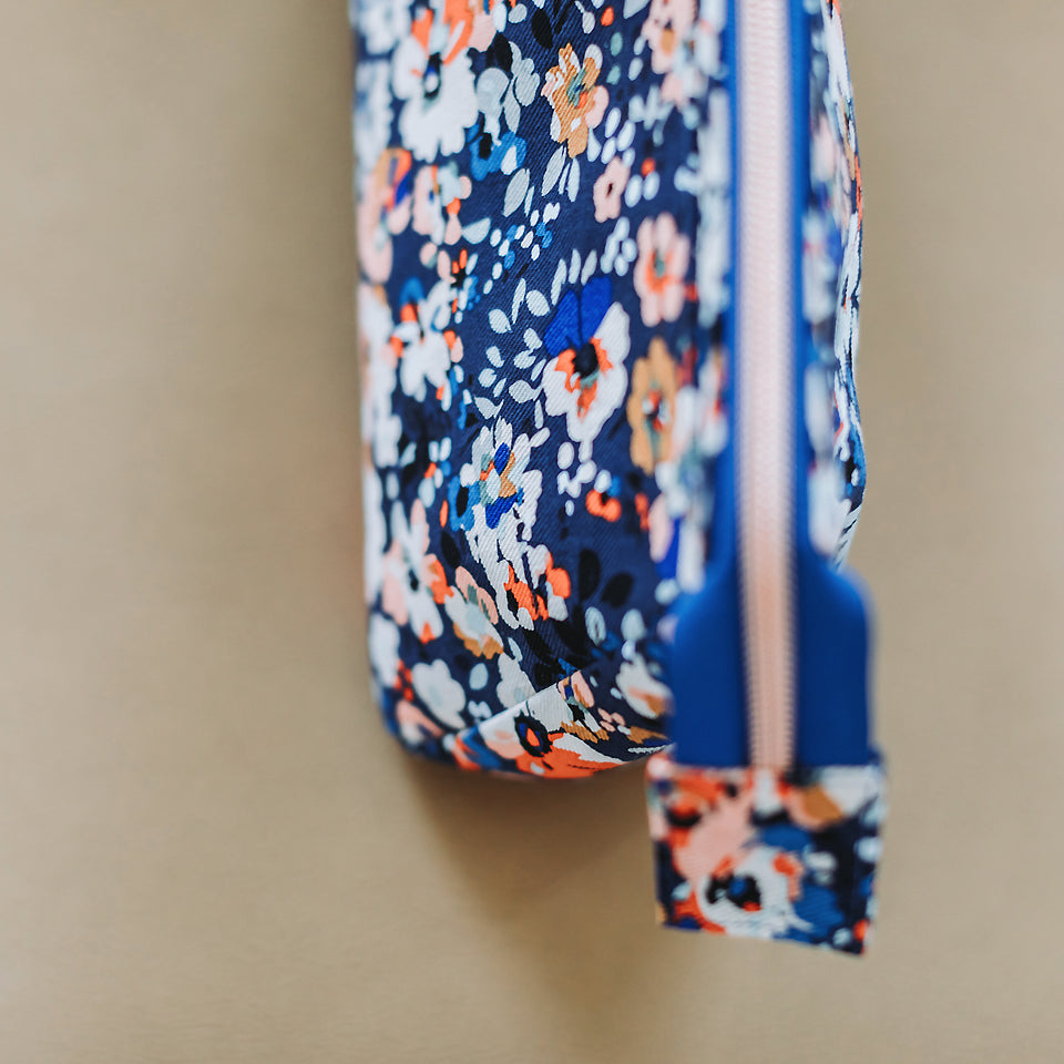 See You At Six - Flower Joy - Cotton Canvas Gabardine Twill - Oceana Blue