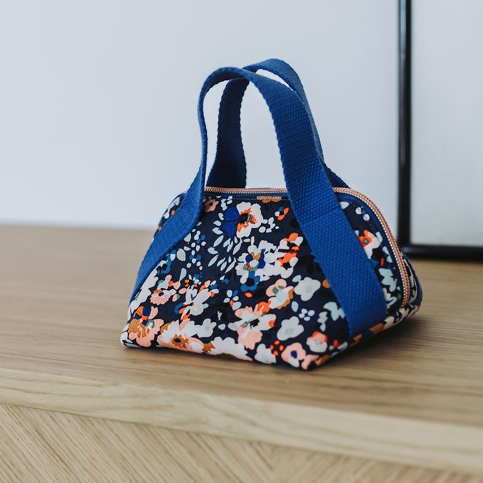 See You At Six - Flower Joy - Cotton Canvas Gabardine Twill - Oceana Blue