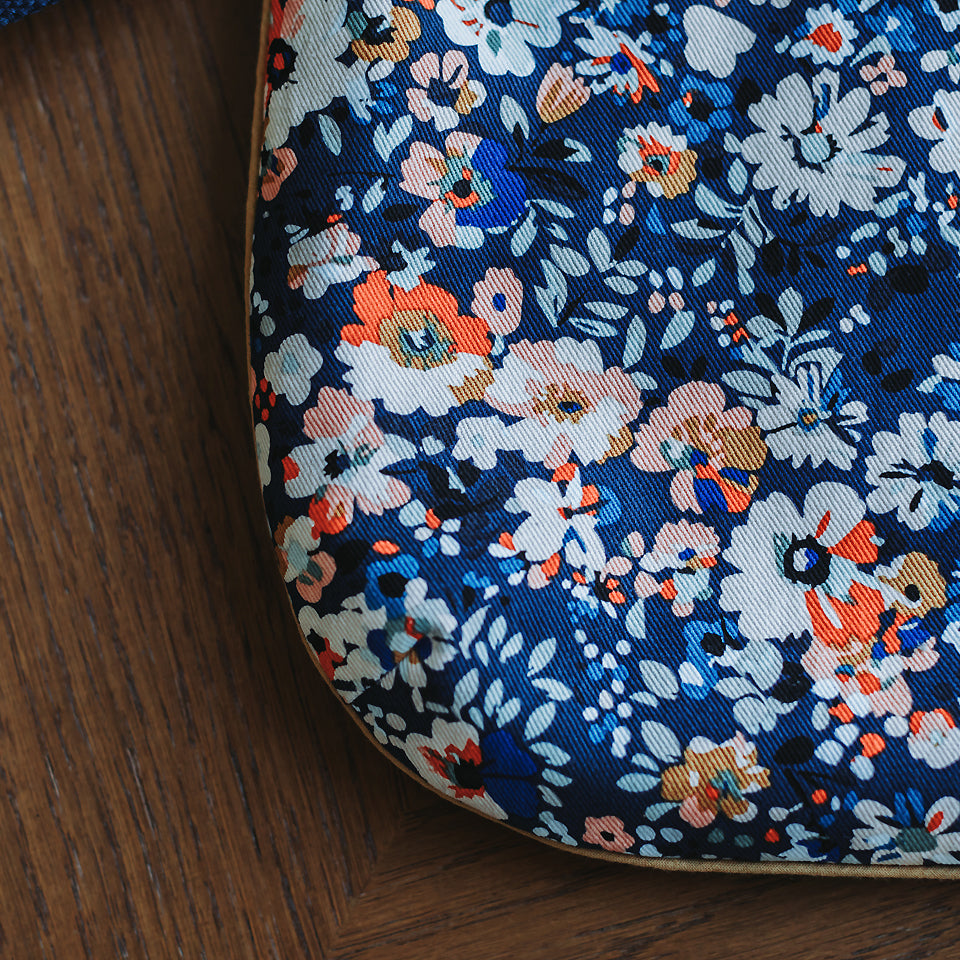 See You At Six - Flower Joy - Cotton Canvas Gabardine Twill - Oceana Blue