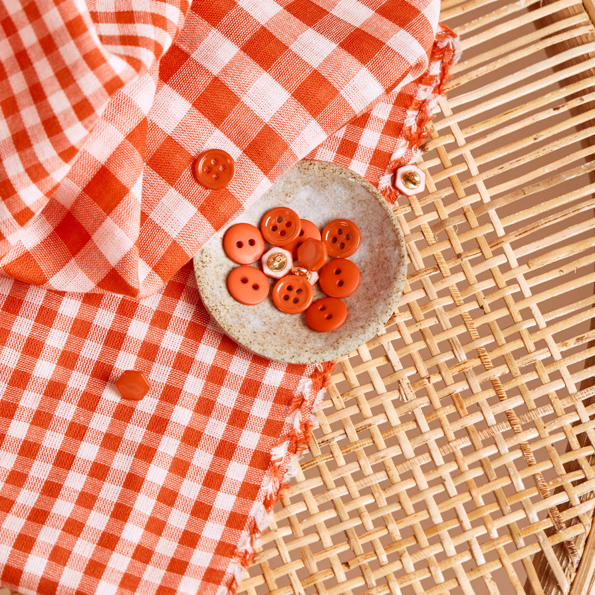 Gingham Double Gauze - Atelier Brunette - Tangerine