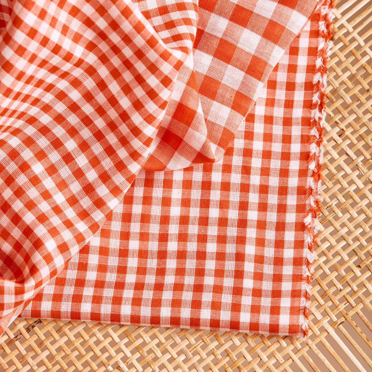 Gingham Double Gauze - Atelier Brunette - Tangerine