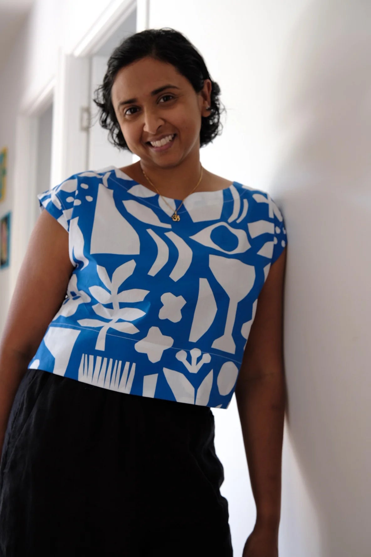 Myriam Van Neste - Cotton Lawn - Blue Collage