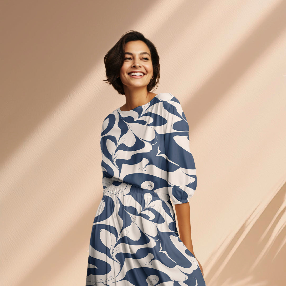 Light & Lush - Viscose Twill - Indigo Swirl