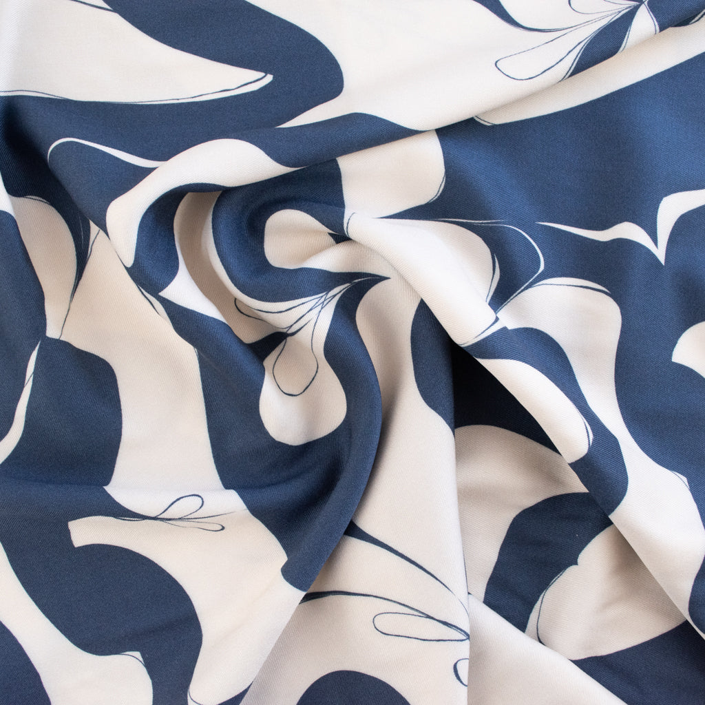 Light & Lush - Viscose Twill - Indigo Swirl