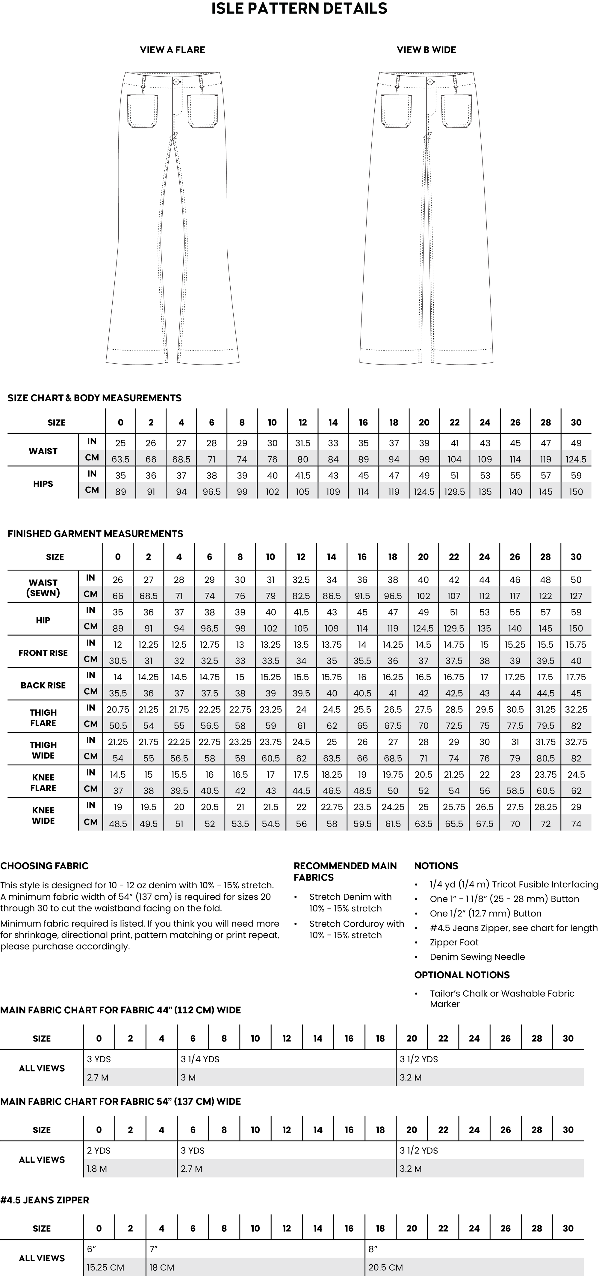 Isle Jeans - Sewing Pattern | Chalk and Notch Patterns