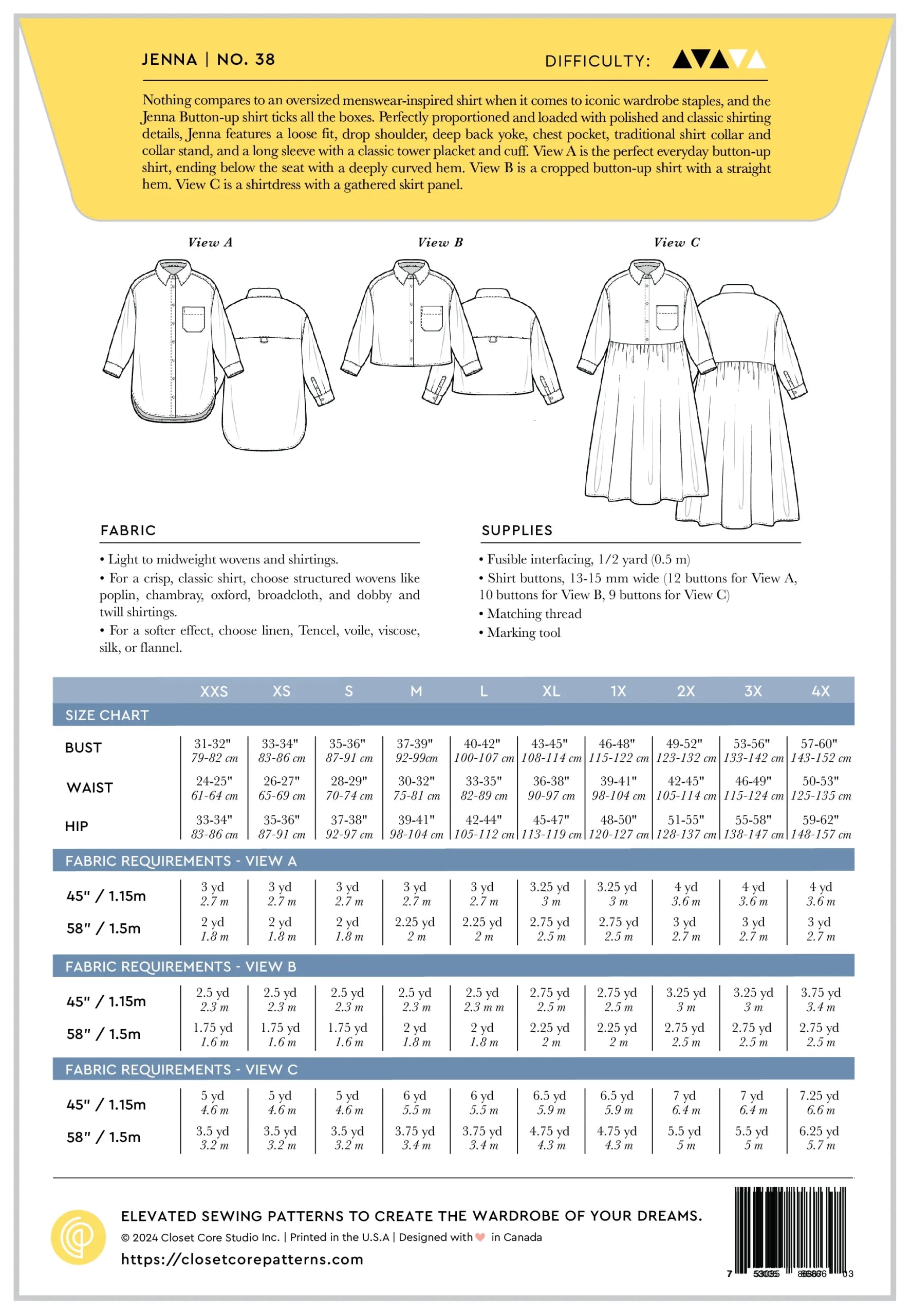 Closet Core Patterns | Jenna Shirt and Shirtdress