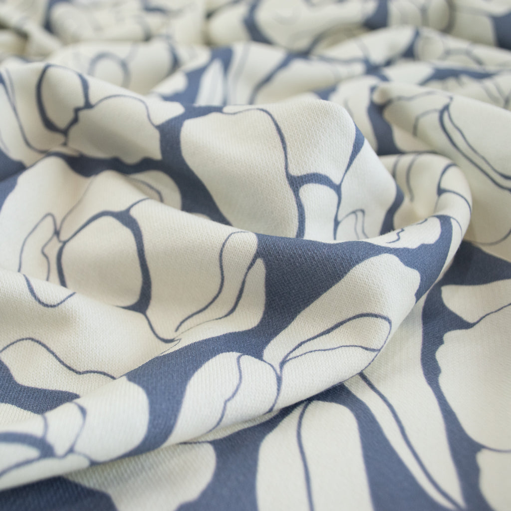 Johanna Ralph | Bold Botanica Faded Denim | French Terry