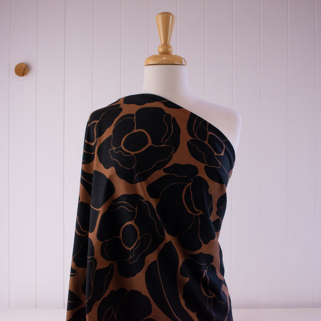 Johanna Ralph | Bold Botanica Mocha | Cotton Jersey
