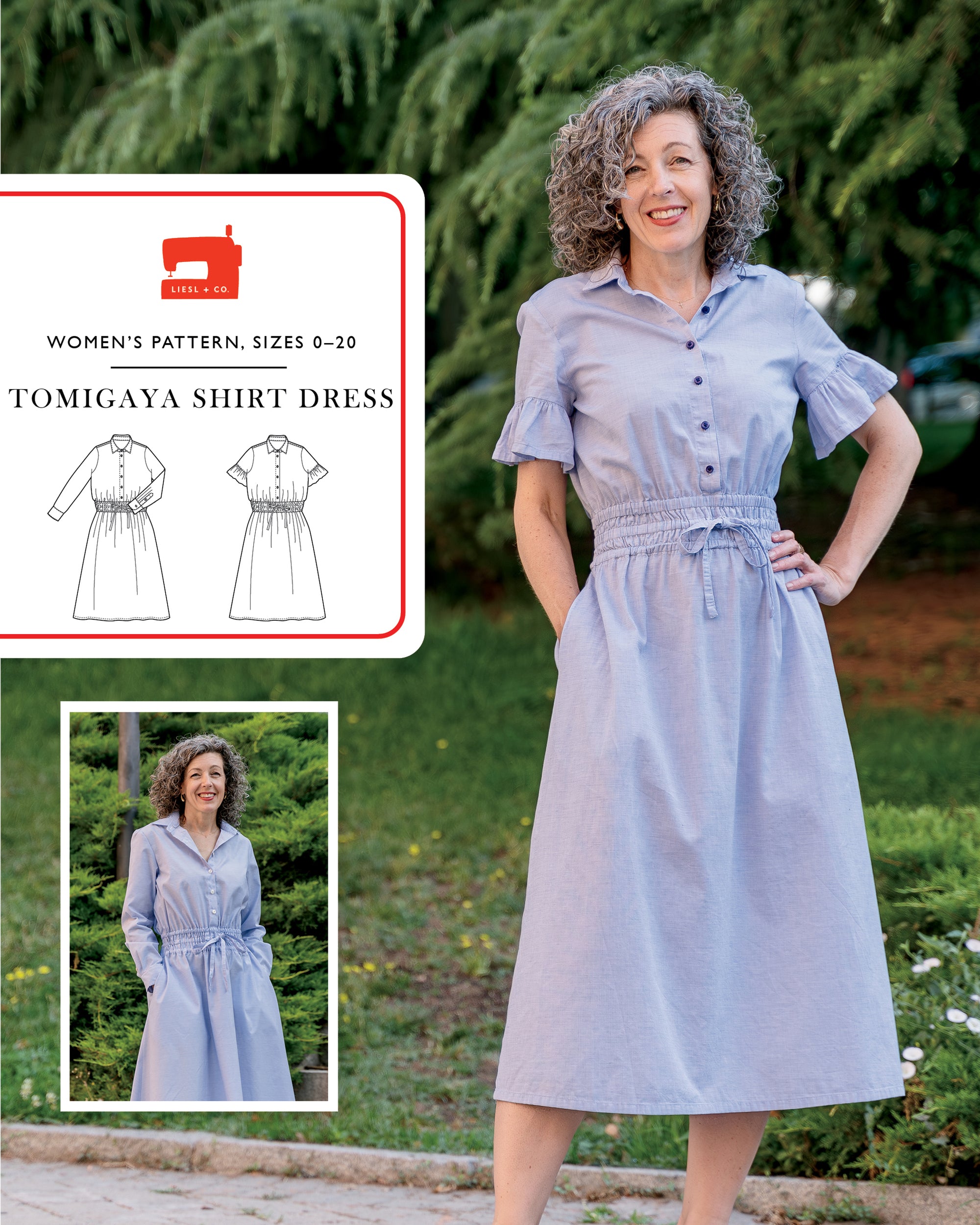 PDF Pattern - Tomigaya Shirt Dress | Liesl + Co