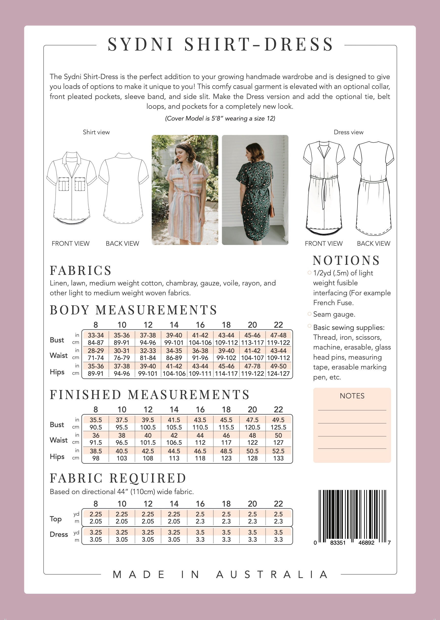PDF Pattern - Sydni Shirtdress | Sew To Grow