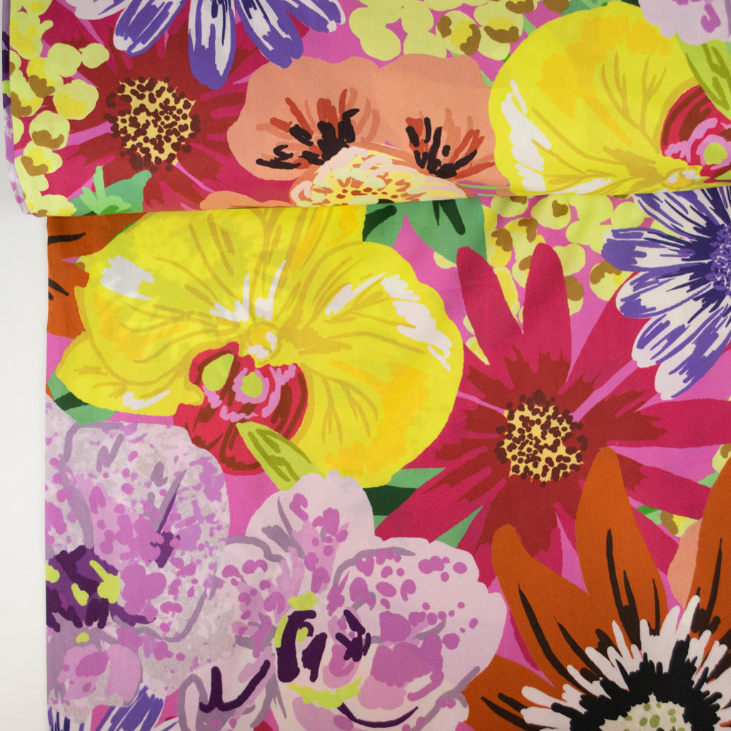 Lady McElroy - Cotton Lawn - Flower Mural - Cotton Candy