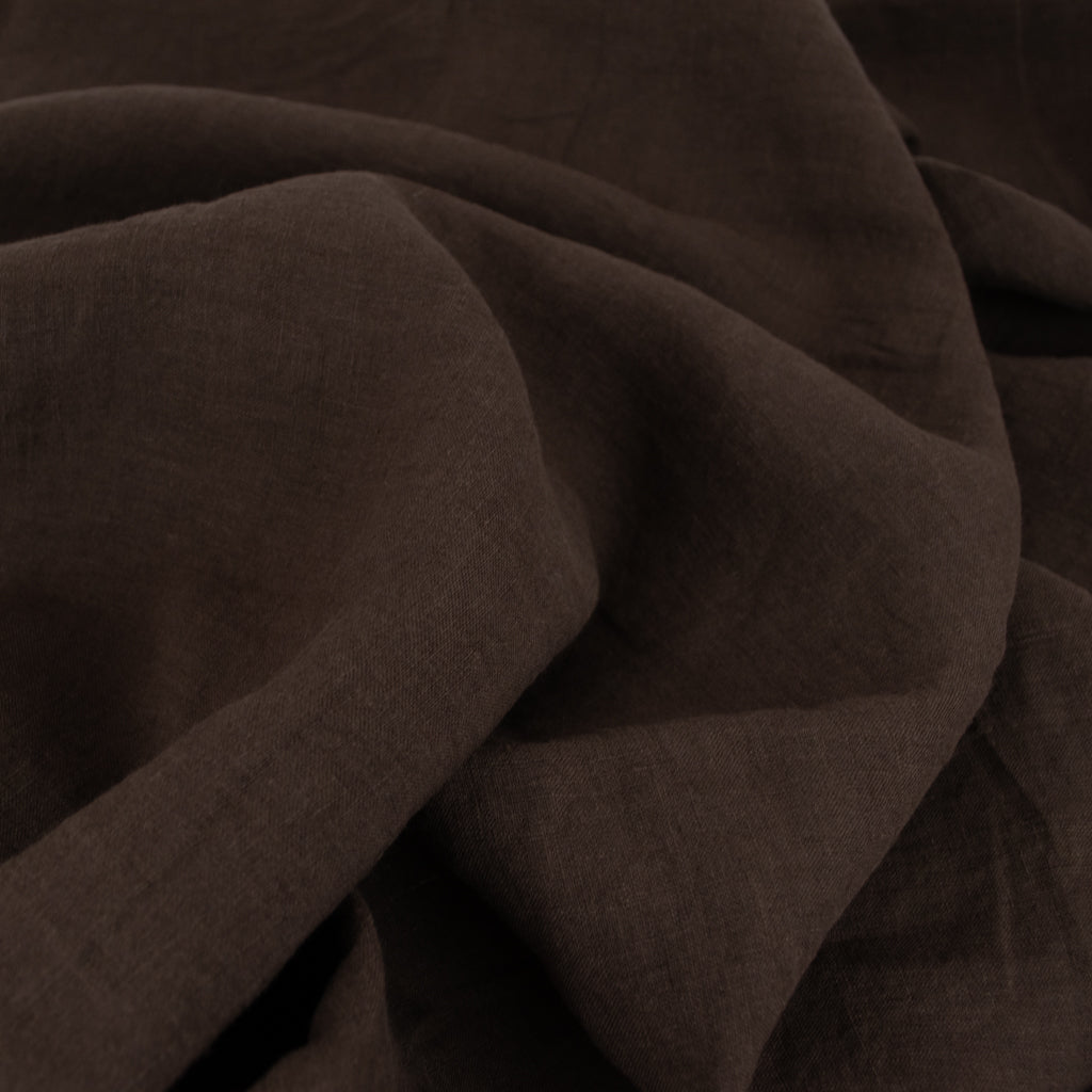 Washed Linen - Chocolate Brown