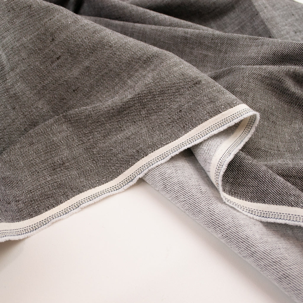 Linen Cotton Stretch Twill - Dark Chocolate