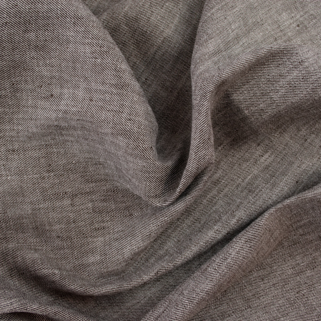 Linen Cotton Stretch Twill - Dark Chocolate
