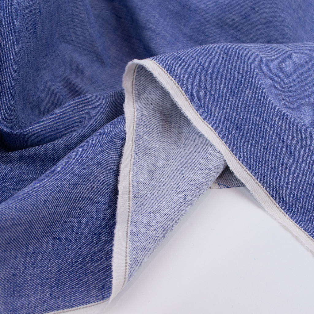 Linen Cotton Stretch Twill - Royal Blue