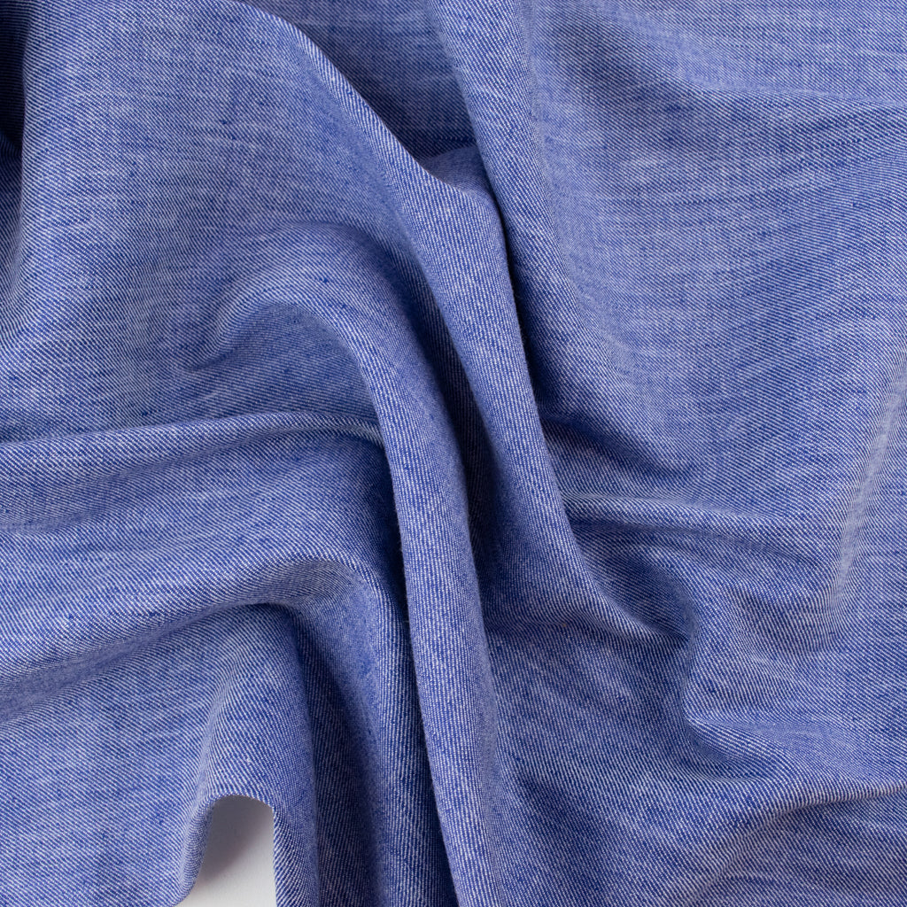 Linen Cotton Stretch Twill - Royal Blue