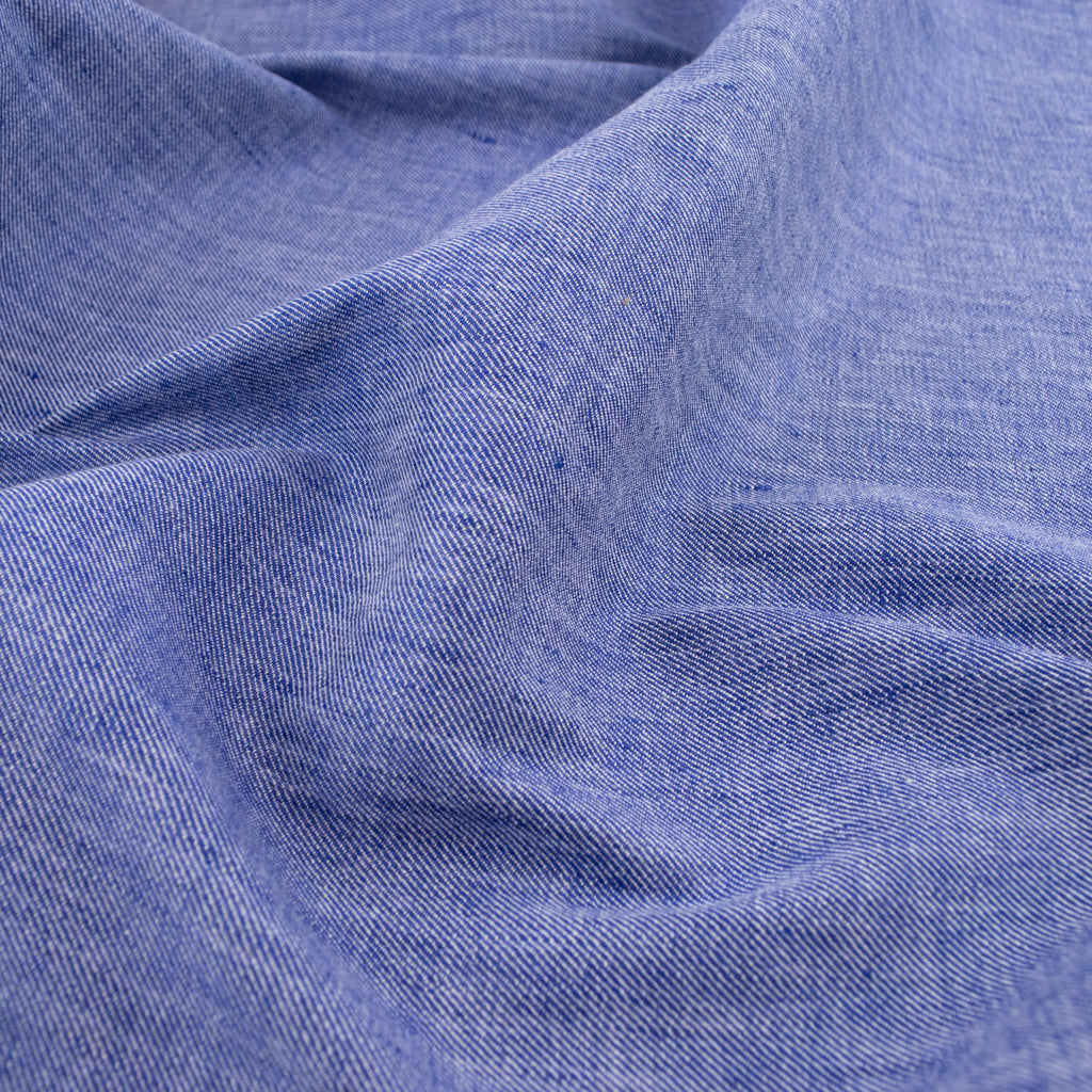 Linen Cotton Stretch Twill - Royal Blue