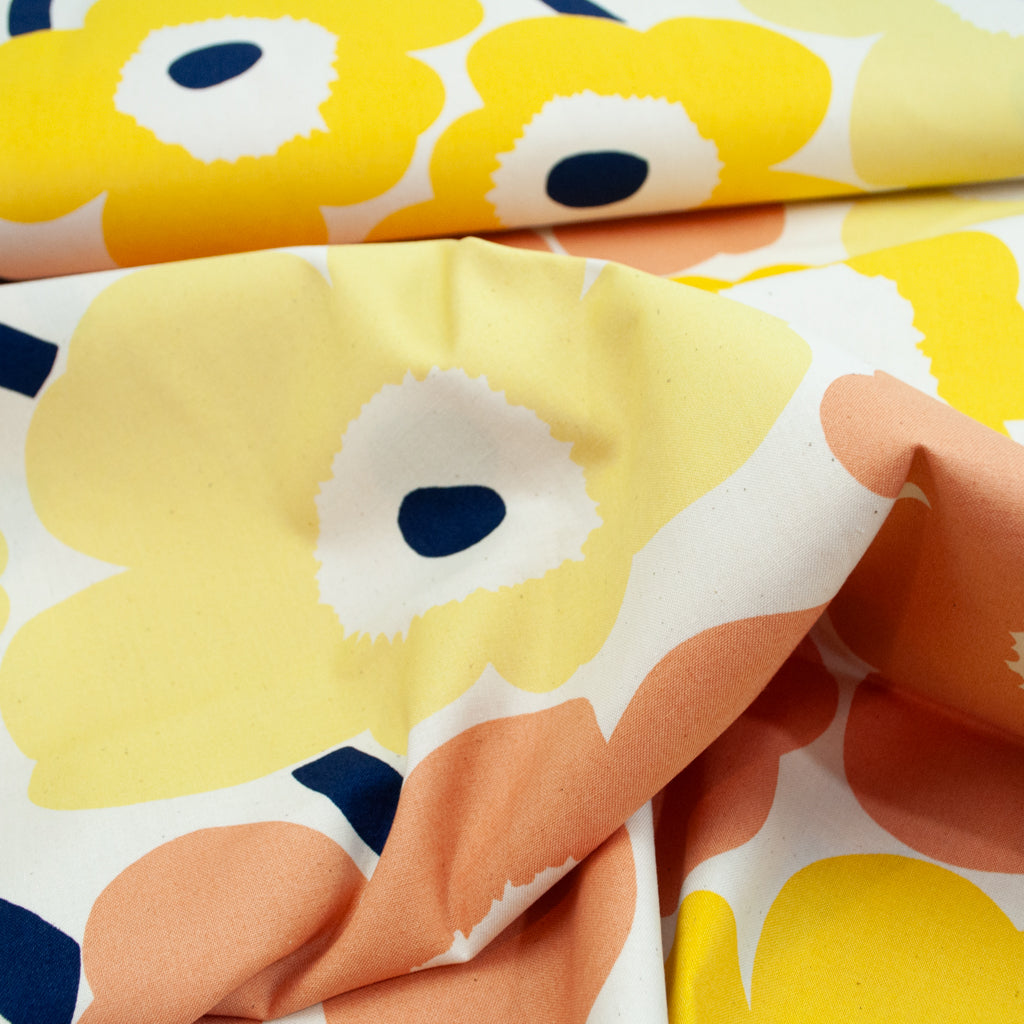 Marimekko - LIMITED EDITION - Pieni Unikko - Cotton - Peach and Yellow