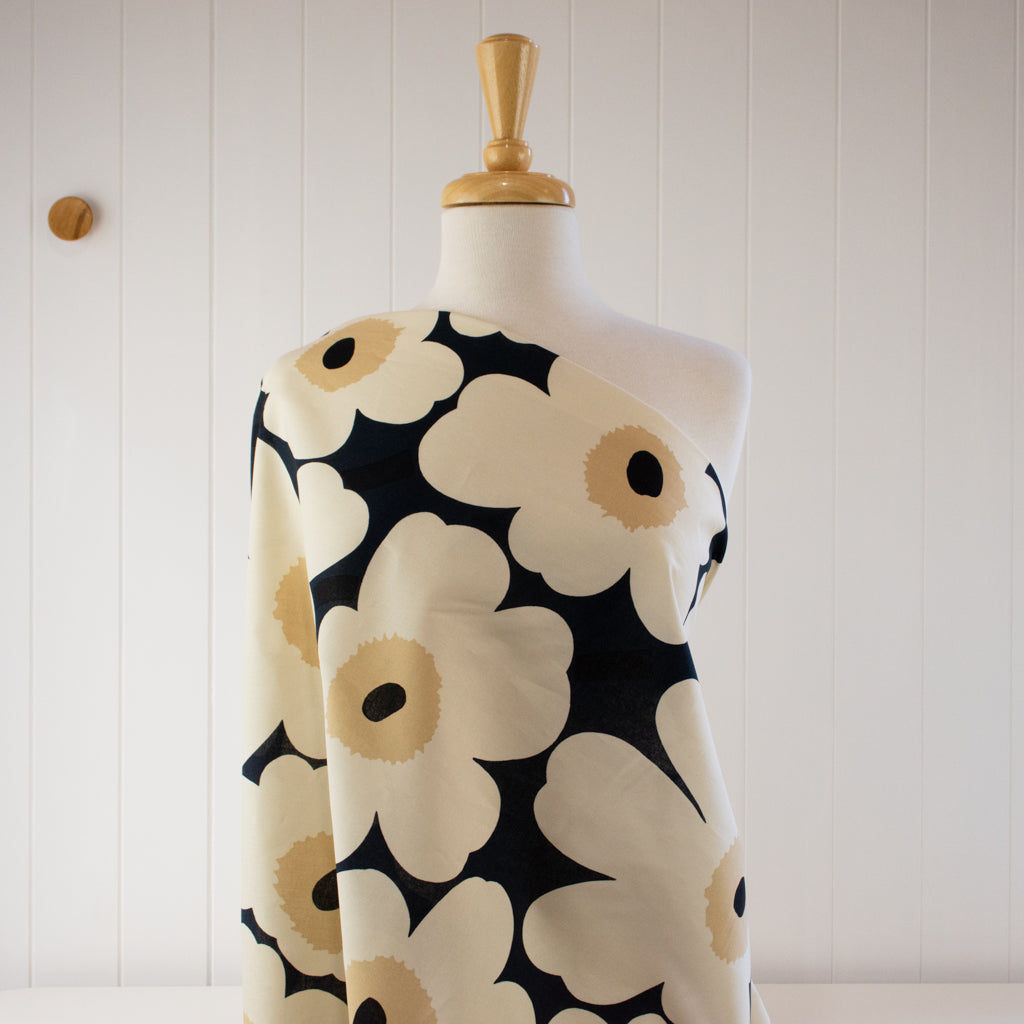 Marimekko - Pieni Unikko - Cotton - Navy