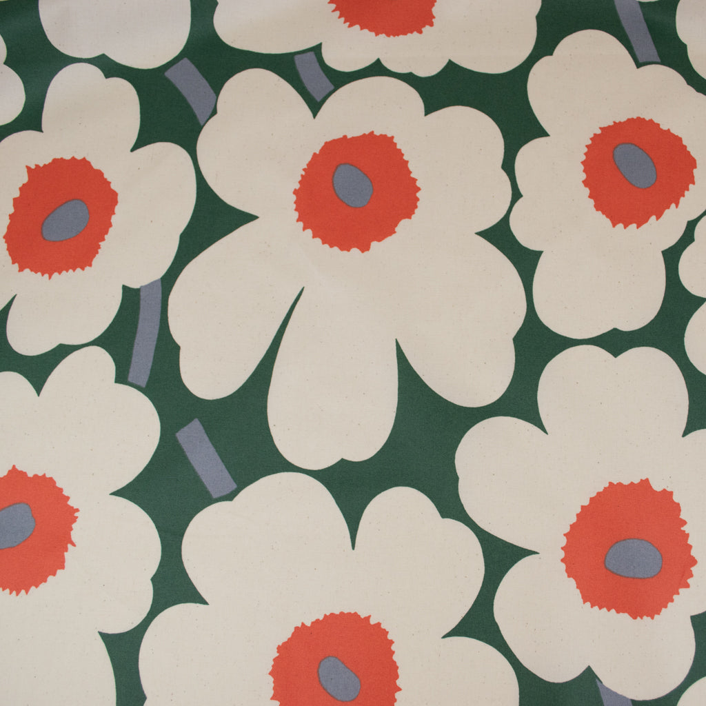 Marimekko - Pieni Unikko 2 - Acrylic Coated Cotton - Green