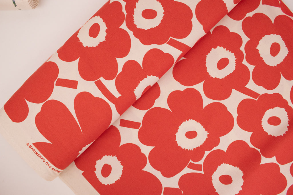 Marimekko - LIMITED EDITION - Pieni Unikko - Unbleached Cotton - Orange