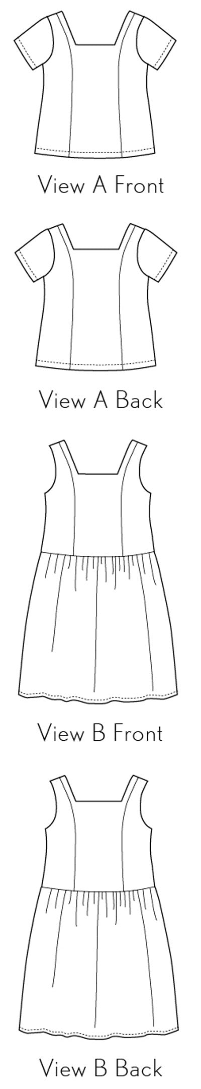 PDF Pattern - Laureles Square-Neck Top + Dress | Liesl + Co