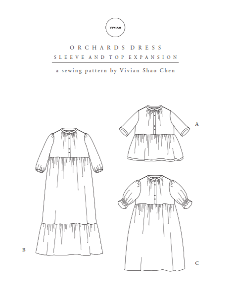 PDF Pattern - Orchard Dress Sleeve Expansion | Vivian Shao Chen