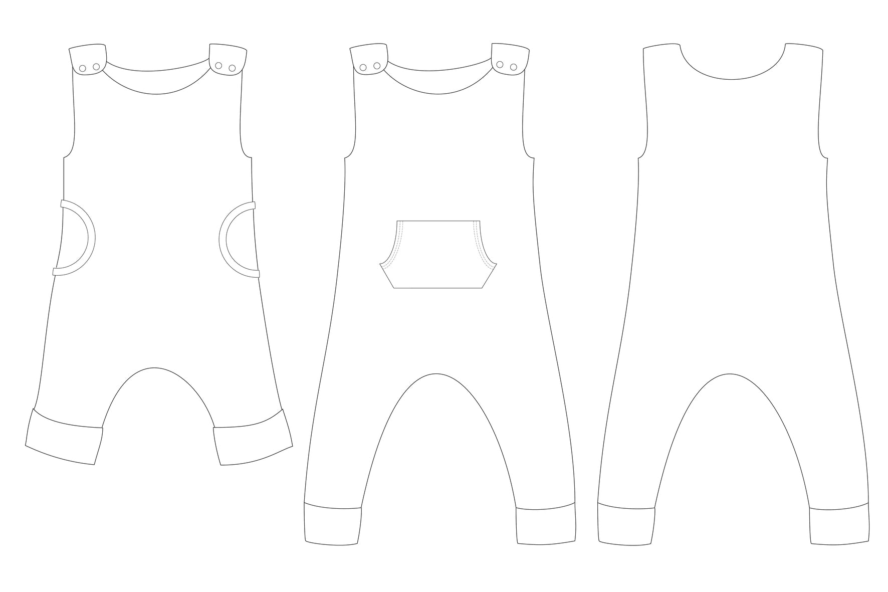 PDF Pattern - Over It Alls - Child | Waves & Wild