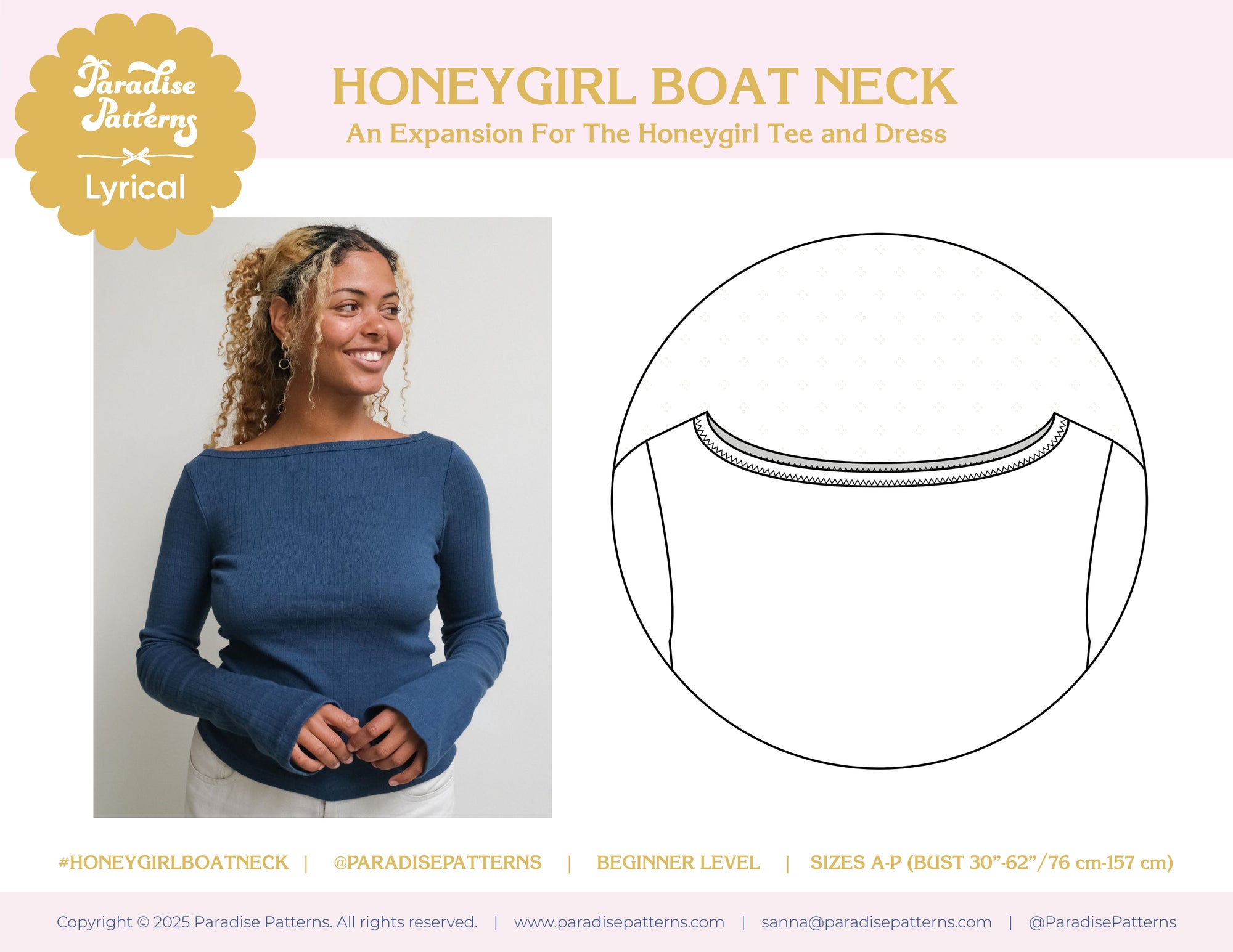 PDF Pattern - Honeygirl Tee Expansion | Paradise Patterns