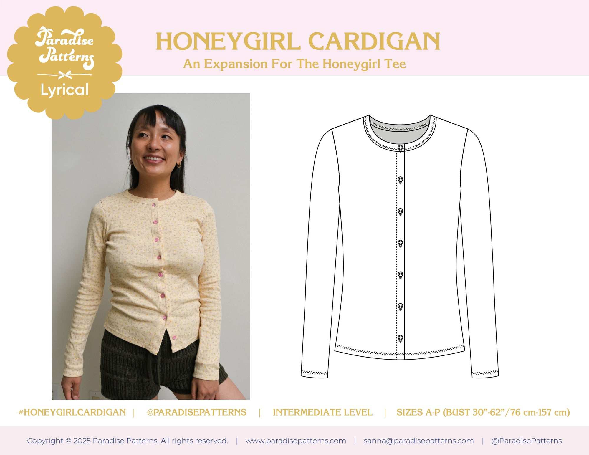 PDF Pattern - Honeygirl Tee Expansion | Paradise Patterns