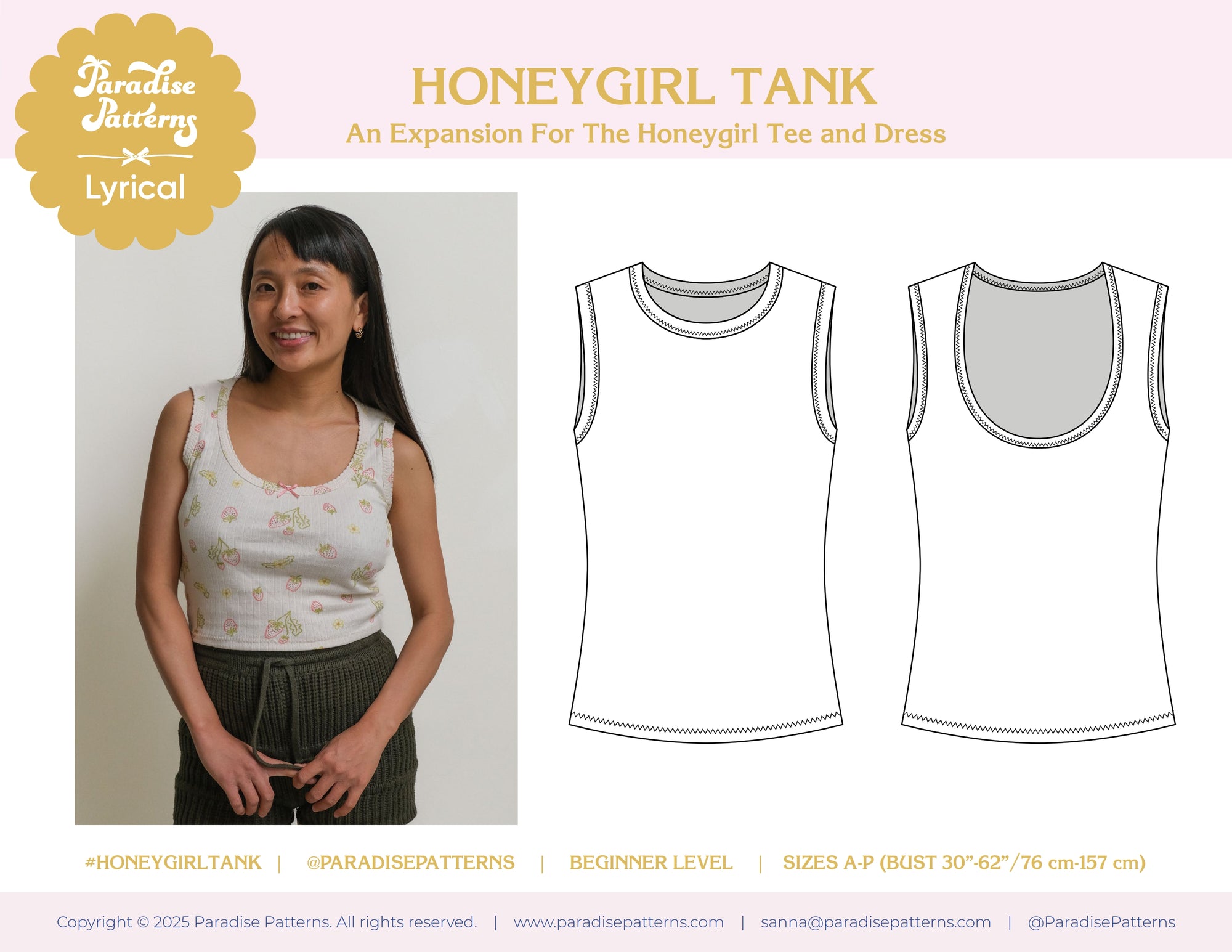 PDF Pattern - Honeygirl Tee Expansion | Paradise Patterns