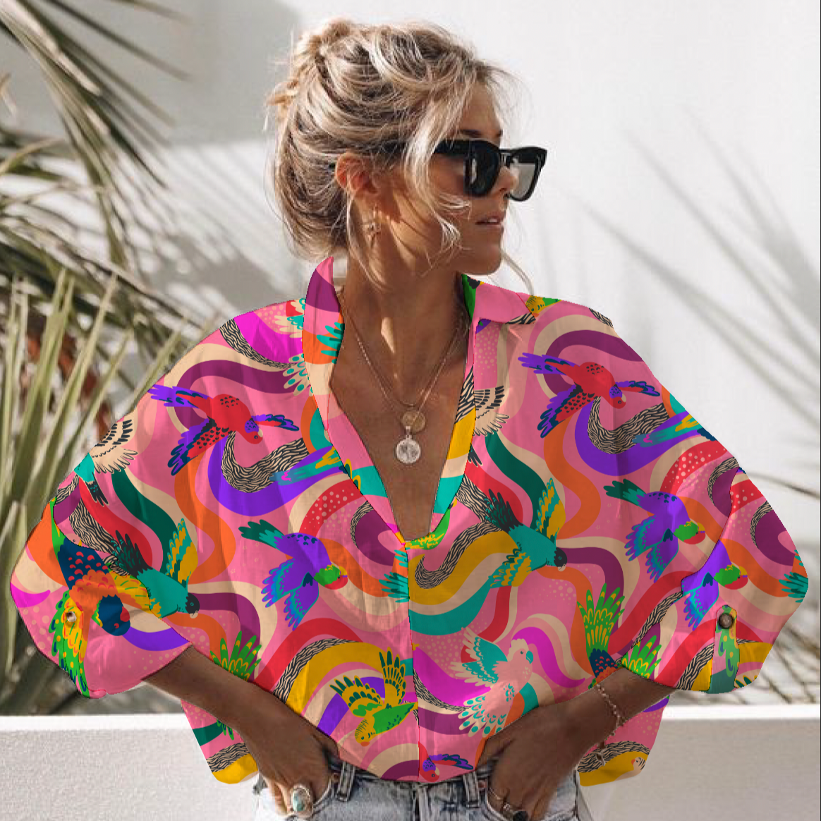 Ellie Whittaker - Organic Cotton Lawn - Parrot Party